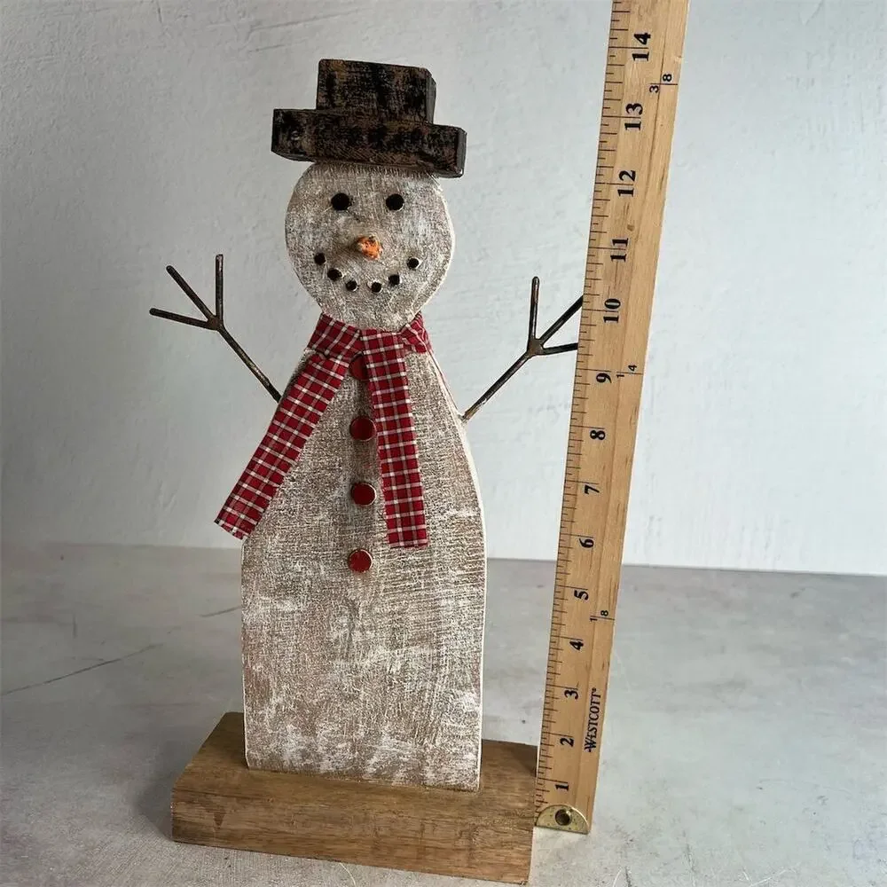 Primitives Handmade Wooden Snowman‎ Holiday Decor